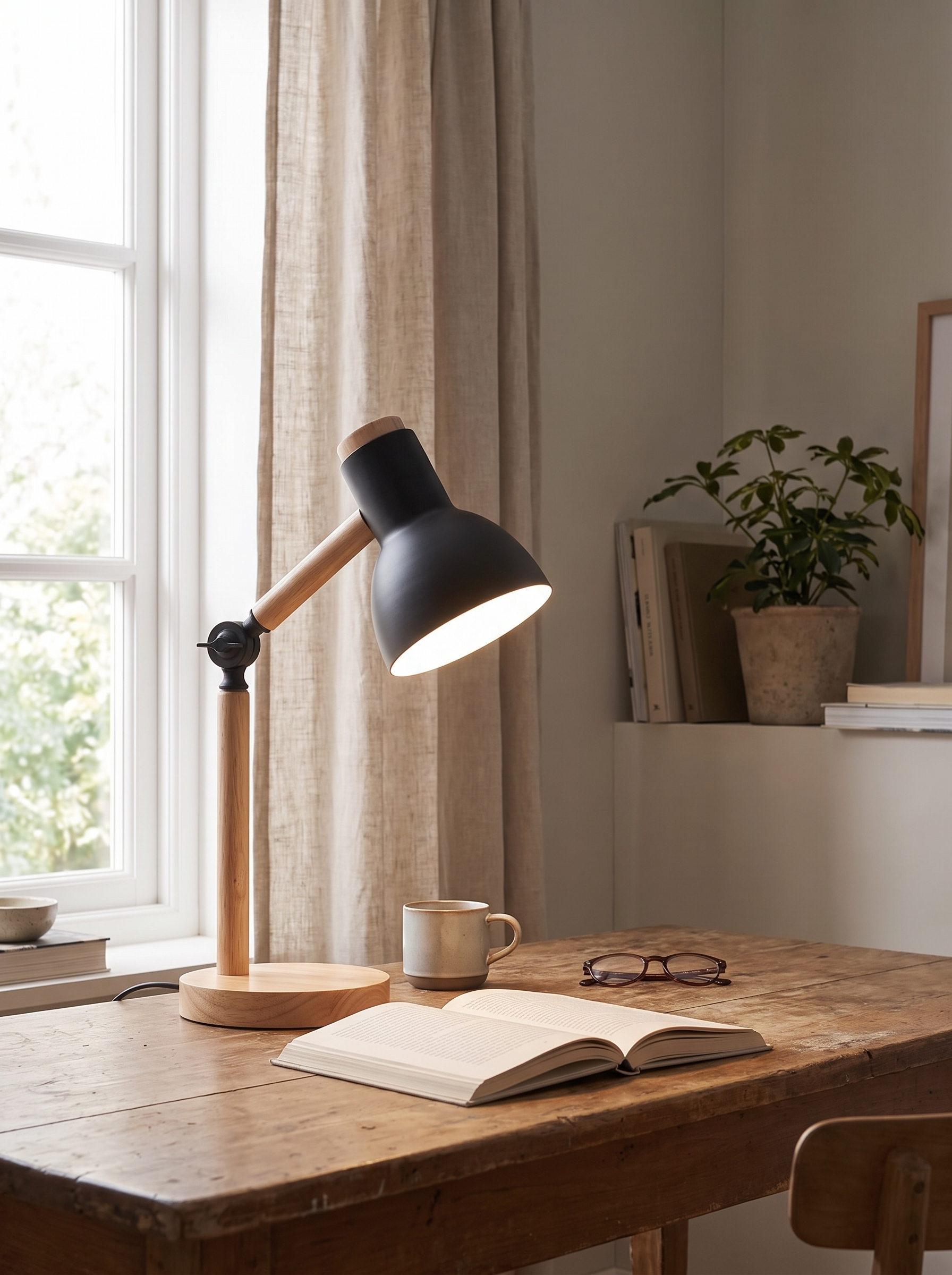 Nordic Wooden Desk Lamp - Sleek, Minimalist Lighting for Your Desk in a home setting, view 3