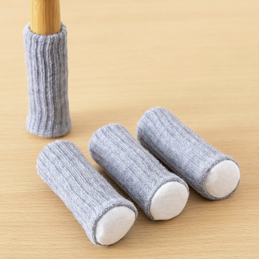 16 Pcs of Knitted Furniture Socks with Double Thickness Stretch Fabric for Floor Protection and Quiet Furniture Movement