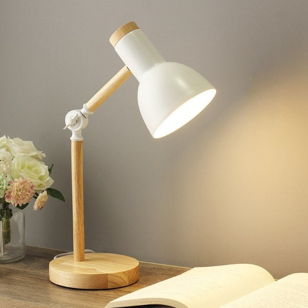 Nordic Wooden LED Desk Lamp - Minimalist Scandinavian Design with Warm LED Glow