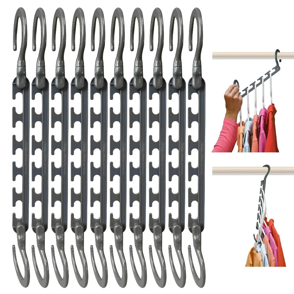 Magic Clothes Hangers with Vertical Multi Slot Design for Efficient Closet Storage Organization