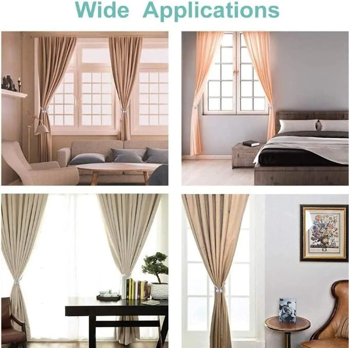Magnetic Earphone Curtain Tiebacks Holdbacks for Window Drapes