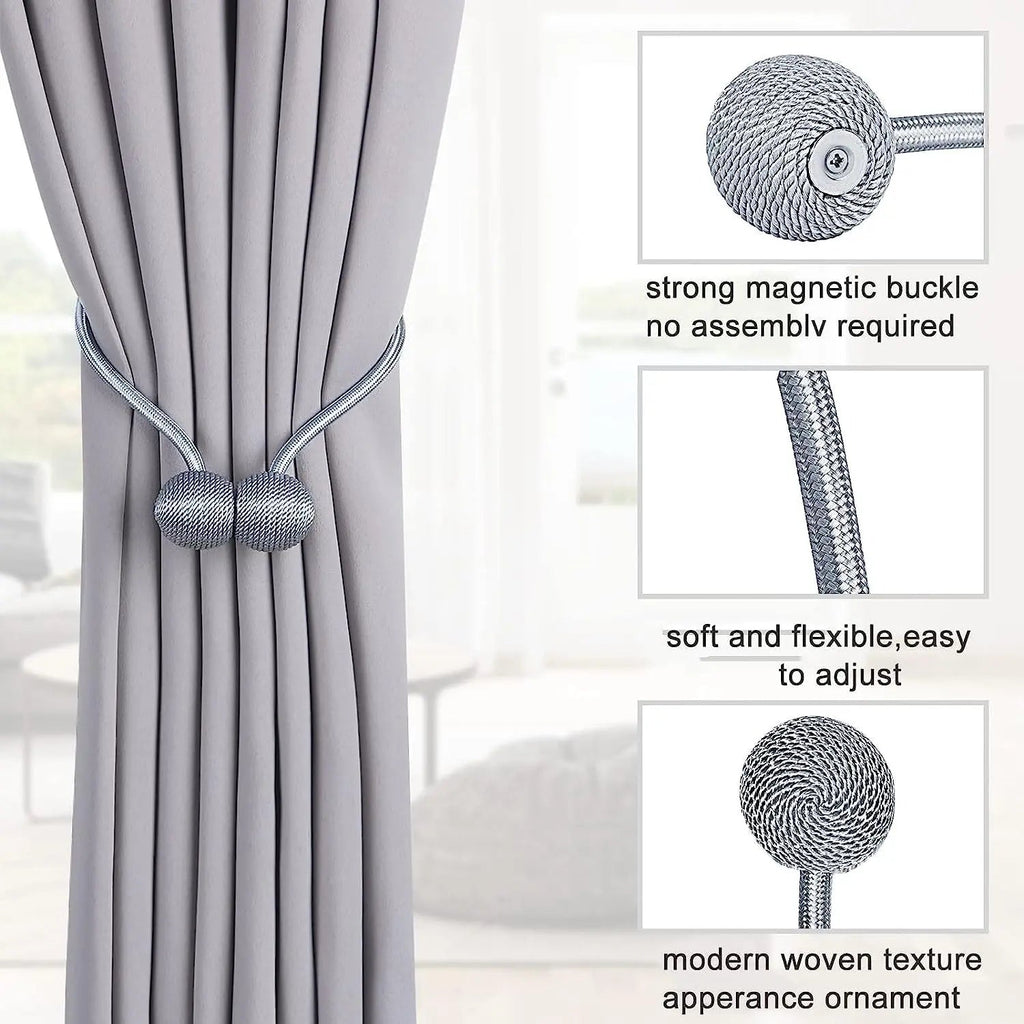 Magnetic Earphone Curtain Tiebacks Holdbacks for Window Drapes