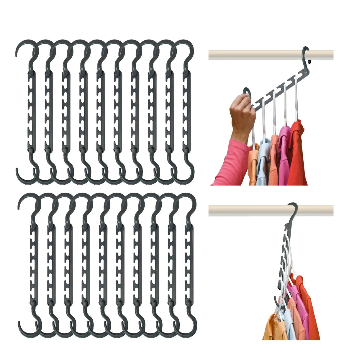 Magic Clothes Hangers with Vertical Multi Slot Design for Efficient Closet Storage Organization