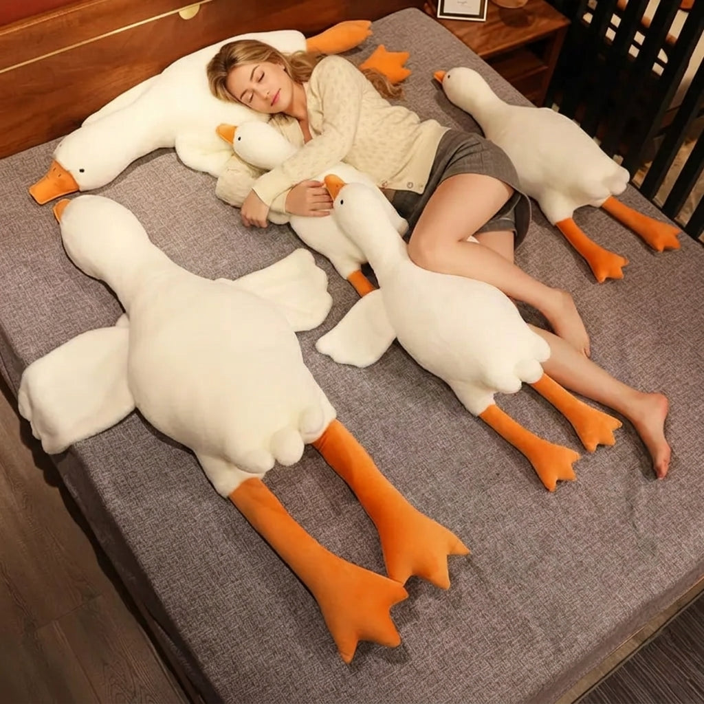 Funny Goose Plush Toy Pillow with Soft Stuffed Design for Sleeping and Gifting