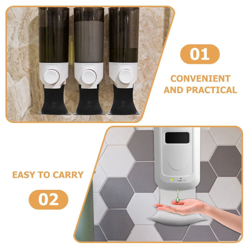 2 Pcs Soap Dispenser Drip Tray with Wall Mounted Catcher Design for Bathroom Sinks and Countertop Areas