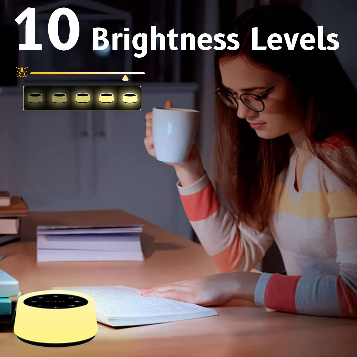 Portable White Noise Machine with RGB Night Light and USB Rechargeable Design for Sleep and Relaxation Use