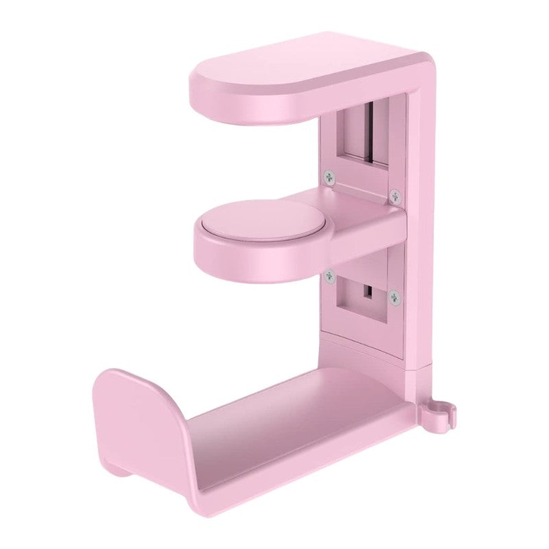 Rotatable Extendable Under Desk Clamp Headphone Stand with Support for Gaming or Office Headsets