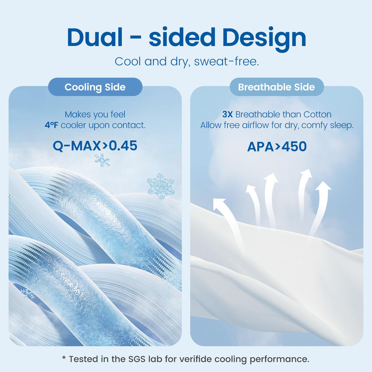Dual Sided Cooling Comforter with Lightweight Silky Fabric for Summer Sleep and Travel Use