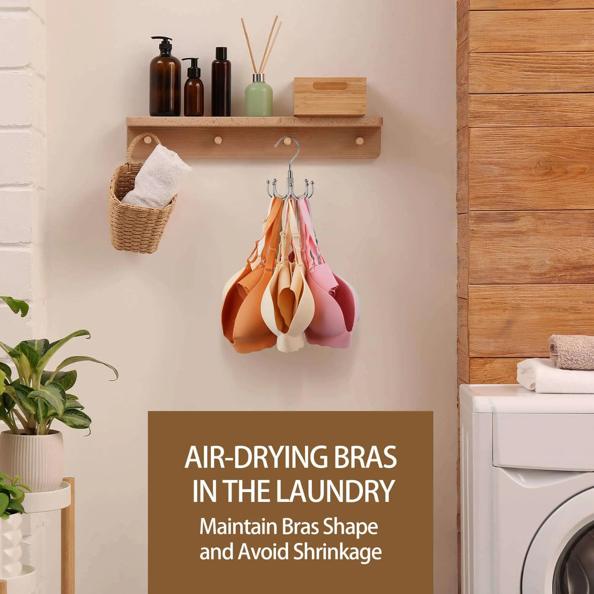 Rotatable Bra Organizer Hanger with 24 Hook Storage for Closet