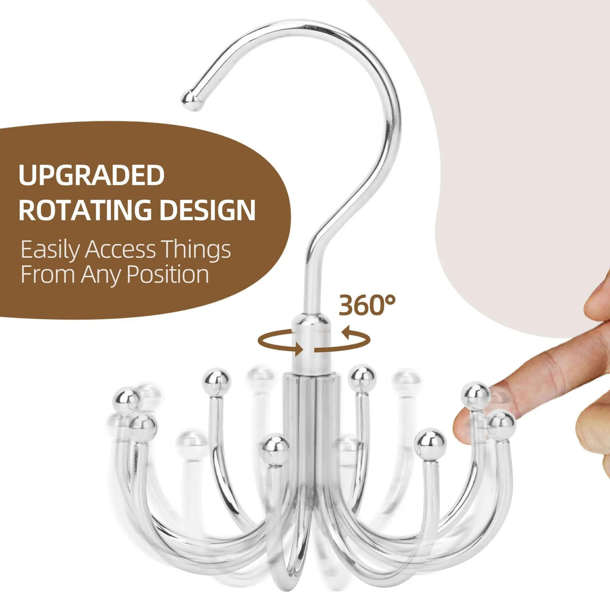 Rotatable Bra Organizer Hanger with 24 Hook Storage for Closet