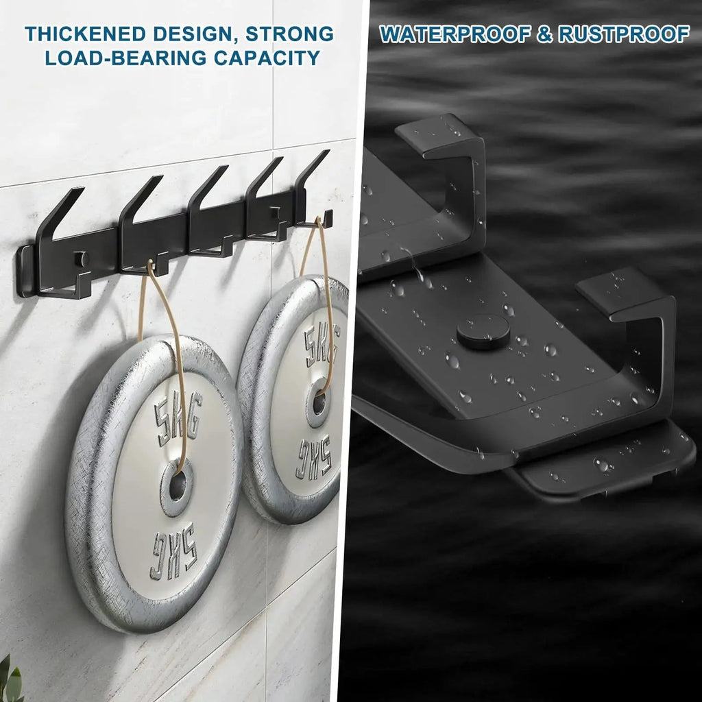 Wall Mounted Coat Rack with Heavy Duty Metal Double Hooks for Entryway Bathroom and Closet Storage