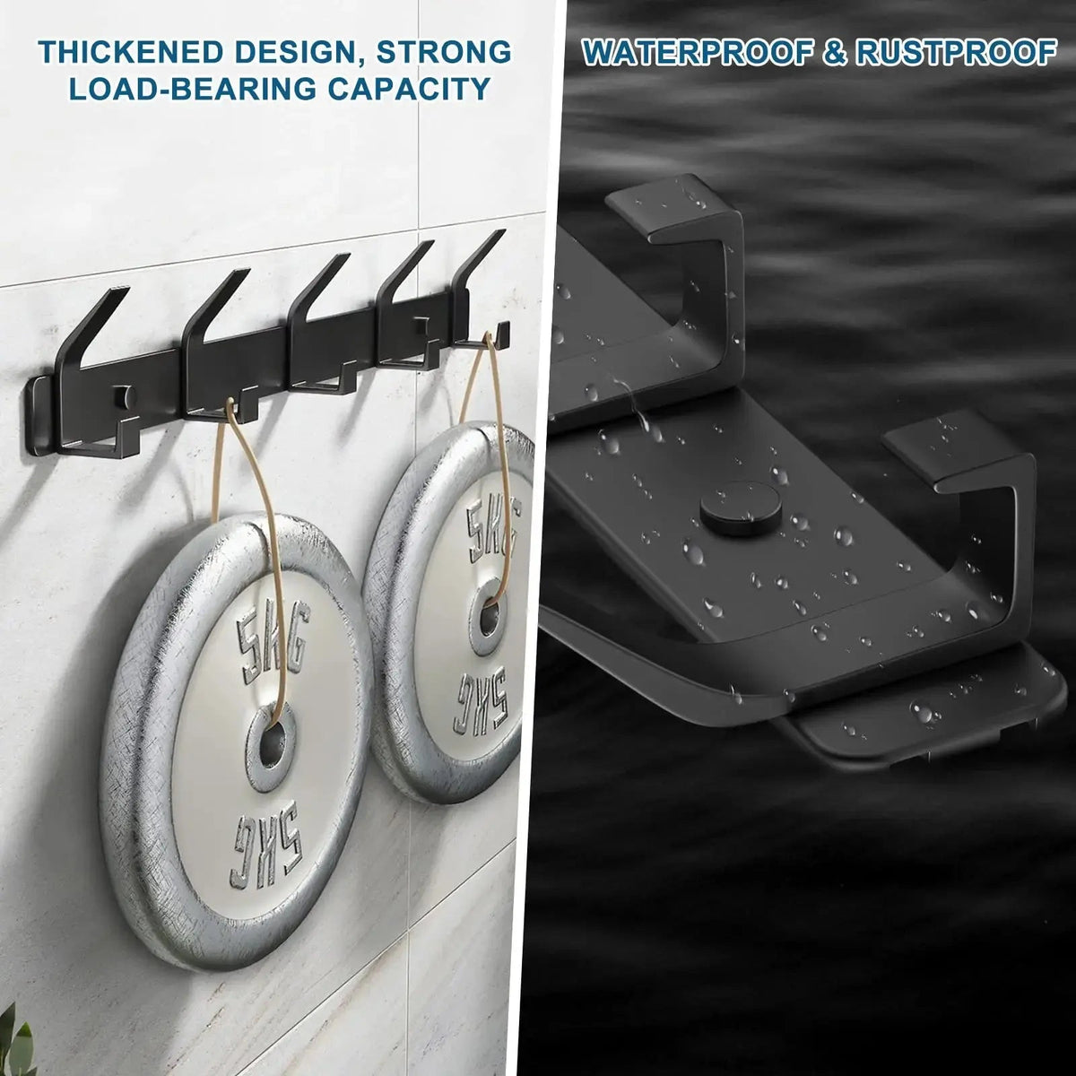 Wall Mounted Coat Rack with Heavy Duty Metal Double Hooks for Entryway Bathroom and Closet Storage