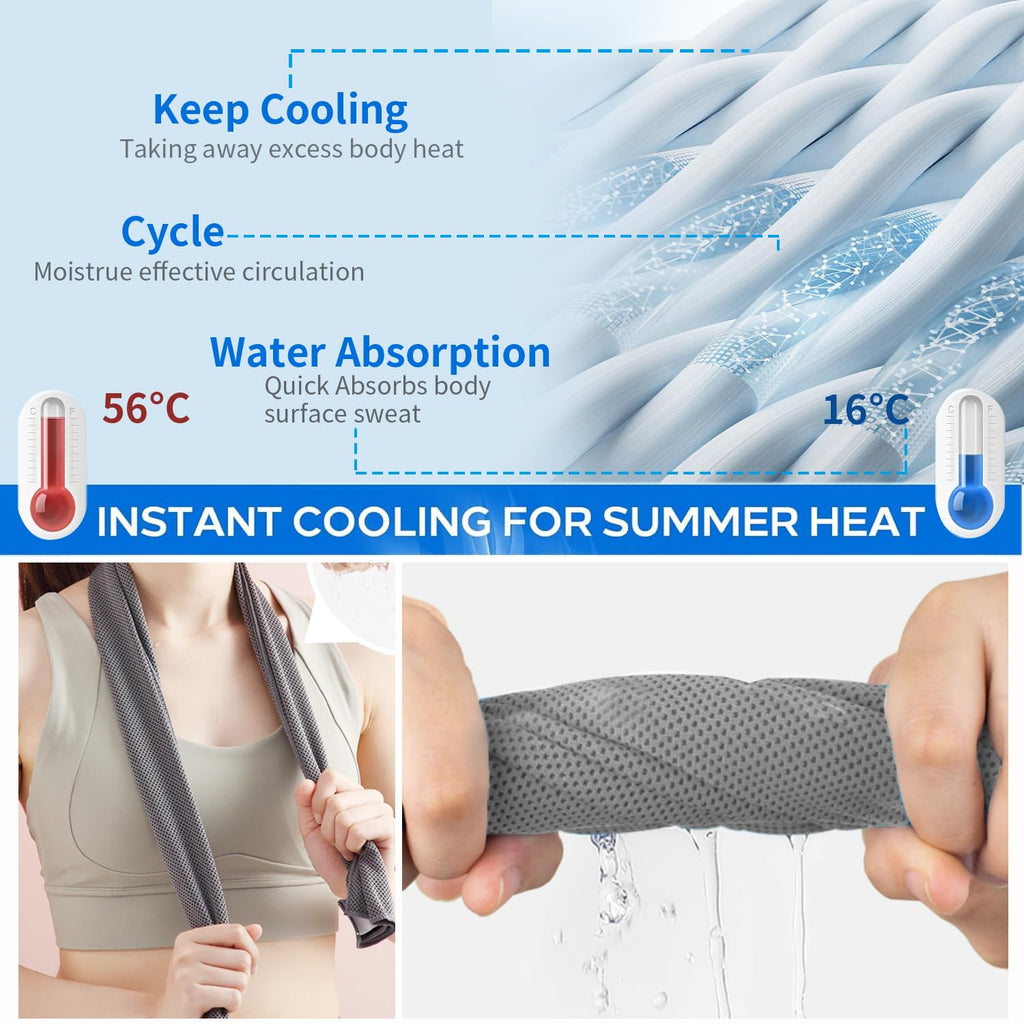 Microfiber Cooling Towel Instant Cooling Neck Wrap Lightweight Breathable for Sports Fitness and Outdoor Activities