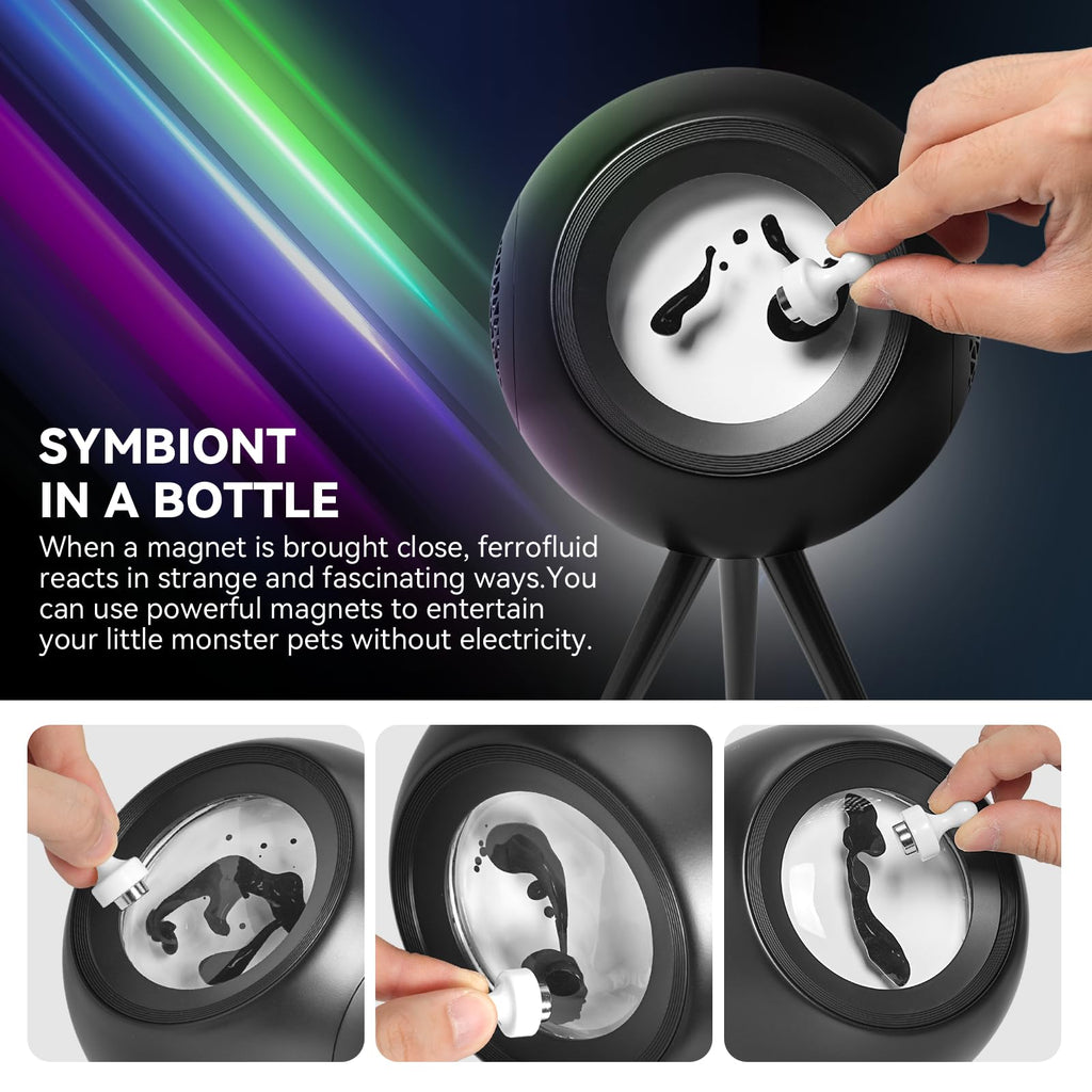 Magnetic Ferrofluid Speaker with Bluetooth Audio and Colorful Light Effect for Desk and Room Decor