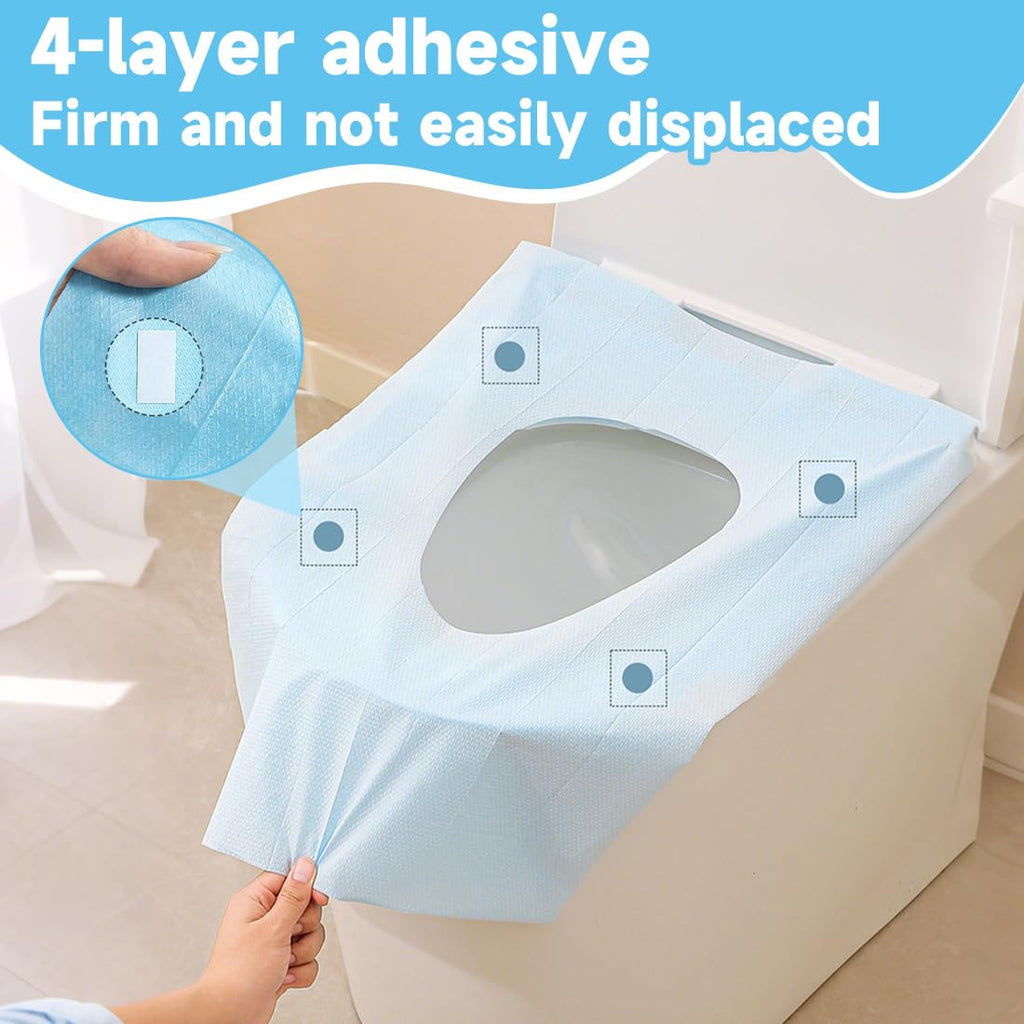 Disposable Toilet Seat Covers with Portable Travel Size Design for Public Restroom Hygiene Use
