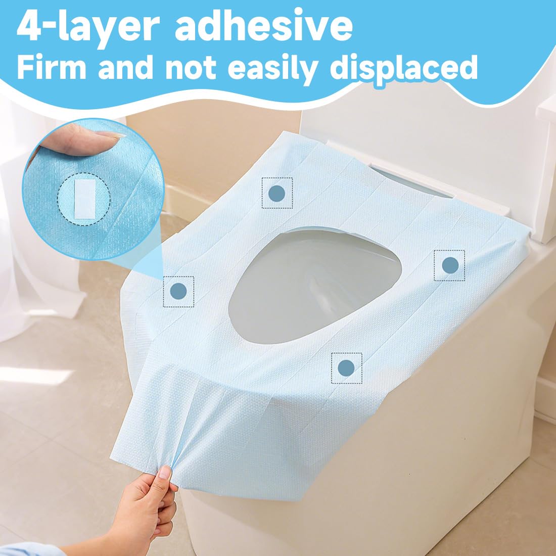 Disposable Toilet Seat Covers with Portable Travel Size Design for Public Restroom Hygiene Use