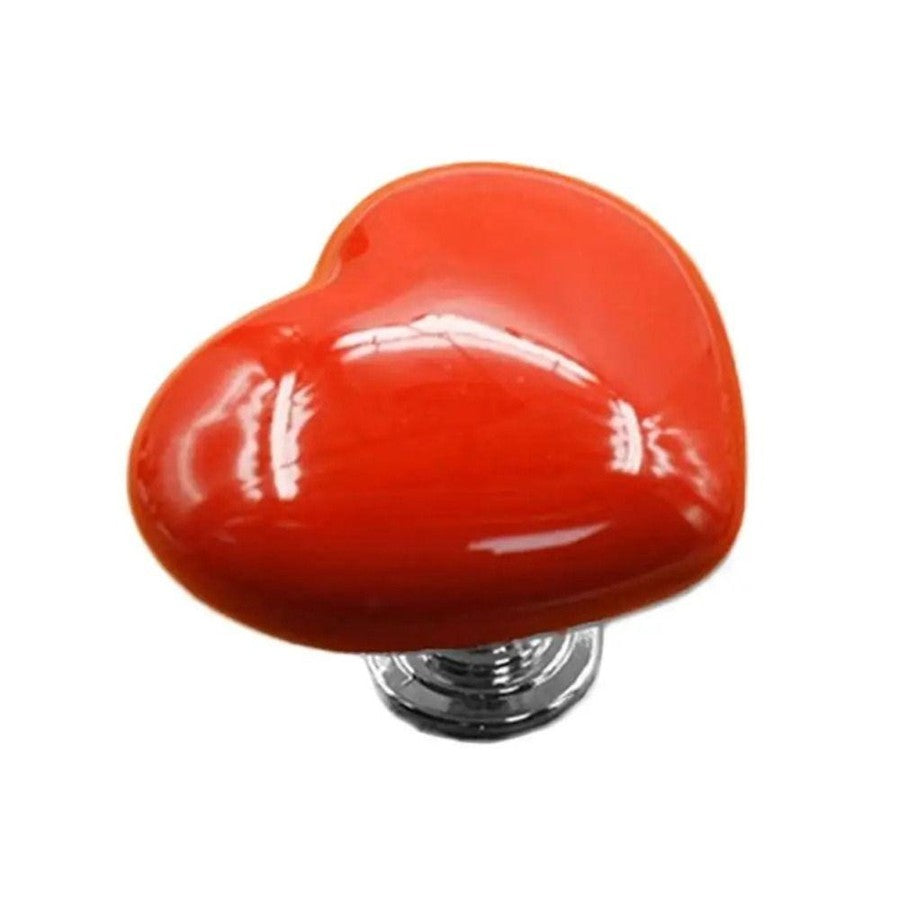 2 Pcs Heart Shaped Toilet Flush Handle with Decorative Press Button Design for Bathroom Tank Use