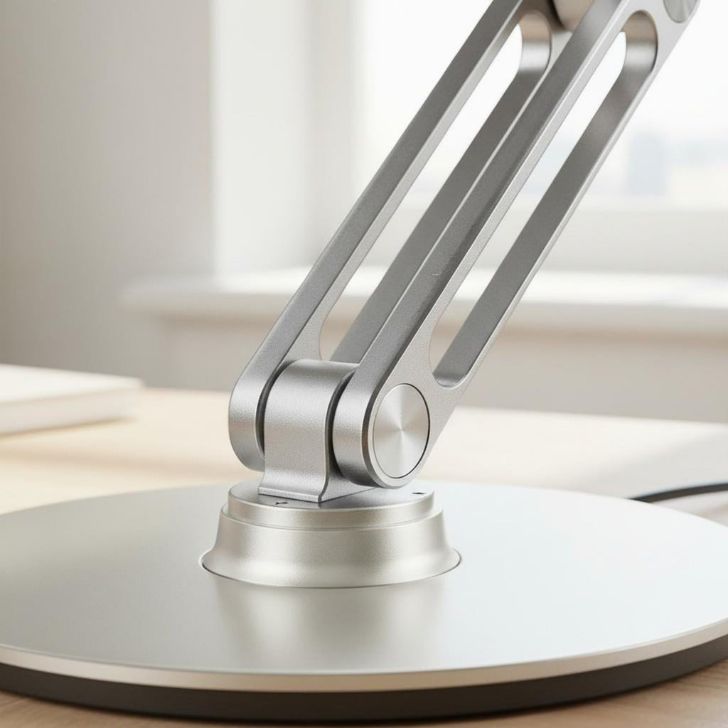 USB Rechargeable Aluminum Mini Fan with 360° Rotation, Foldable Stand and 3 Speed Control for Desktop and Travel