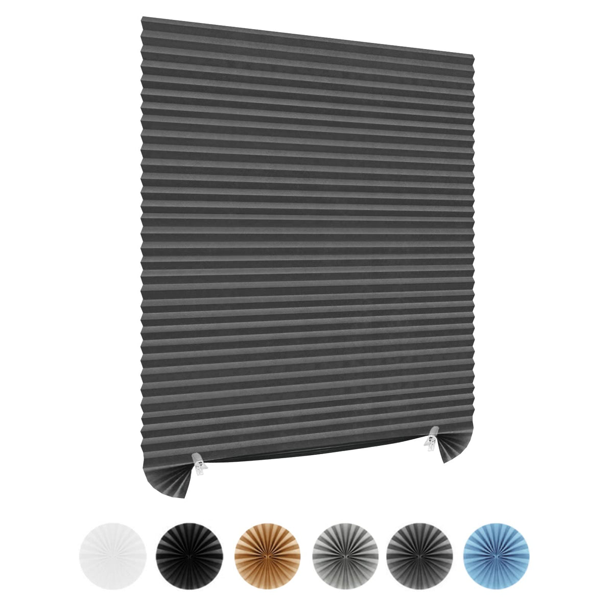 No Drill Window Blinds Light Filtering Stick On Curtains Adjustable Cut to Size with Clip Installation