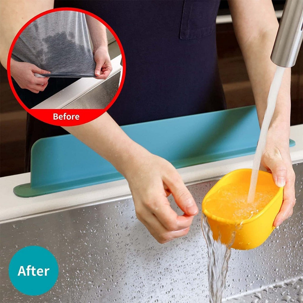Silicone Sink Splash Guard with Suction Cups for Kitchen and Dishwashing Basin Use