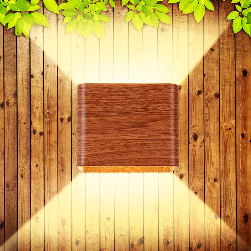 Wabi Sabi Wall Lamp with Imitation Wood LED Up Down Design for Bedrooms Corridors and Living Rooms