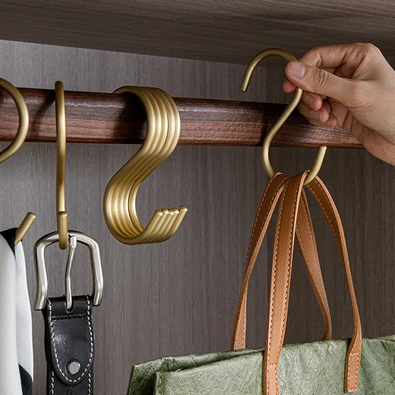 5 Pcs Aluminium S Shaped Hooks with Matte Finish for Multipurpose Home Hanging