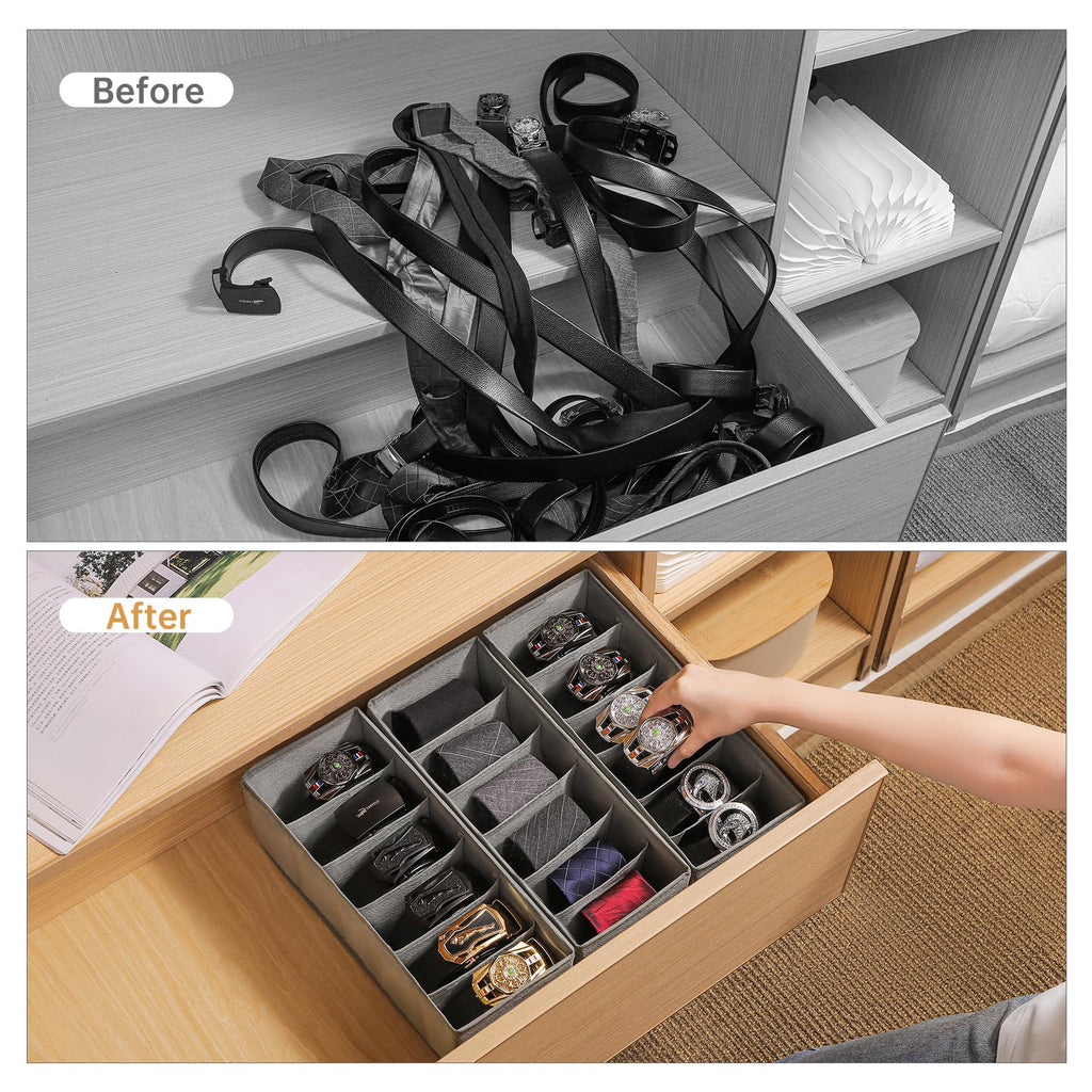 Foldable Closet Drawer Organizer for Underwear, Socks, Bras, Scarves and Wardrobe Storage