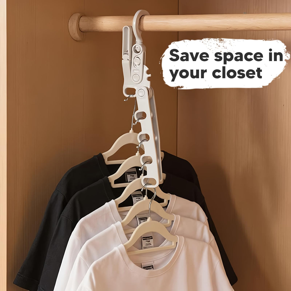 Foldable Clothes Drying Rack with Adjustable Hook Design for Travel and Small Space Laundry Use