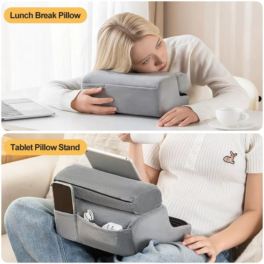 Tablet Pillow Stand Soft Foam Holder for iPad Phone and Laptop Comfortable Support for Bed Lap and Desk Use