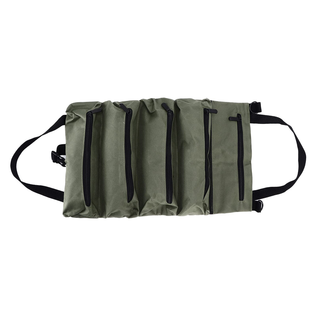 Canvas Tool Roll Organizer with Multi Compartment Foldable Design for Tools Car Kits and Storage