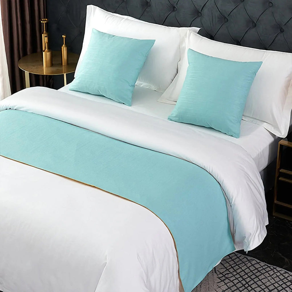European Style Velvet Bed Scarf Runner with Matching Pillowcase for Home Hotel Decor