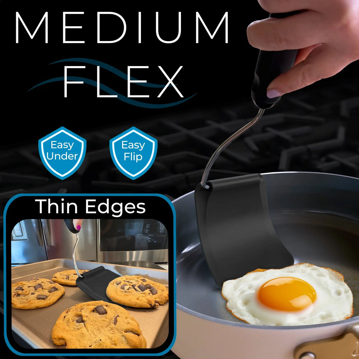 Stainless Steel Spatula with Adjustable Angle Design for Frying and Flipping