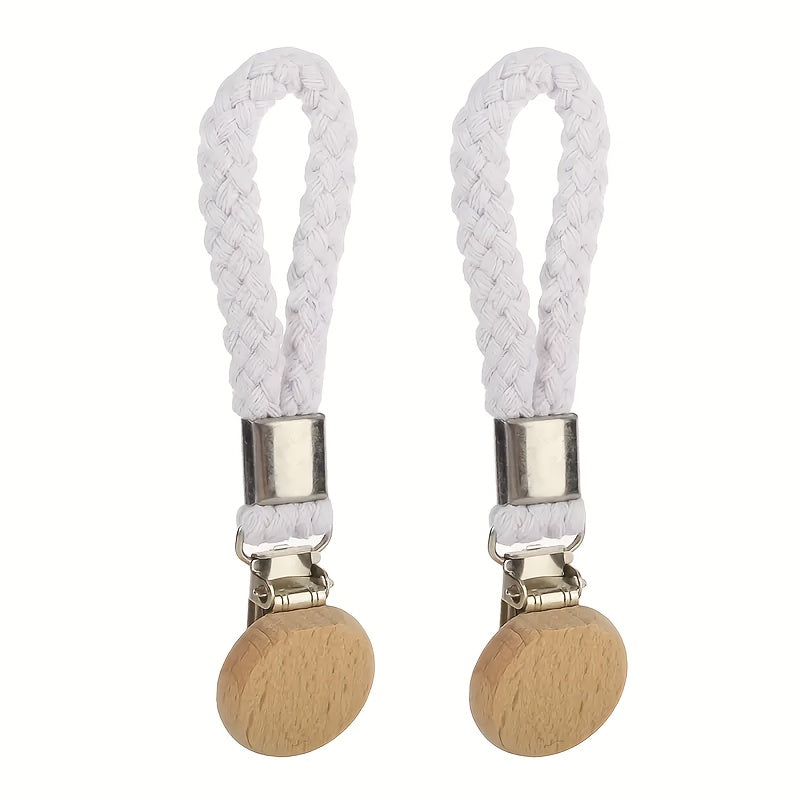 2 Pcs Multifunctional Towel Hanger Clips with Cotton Loops and Stainless Steel Hooks for Kitchen, Bathroom and Home Organization
