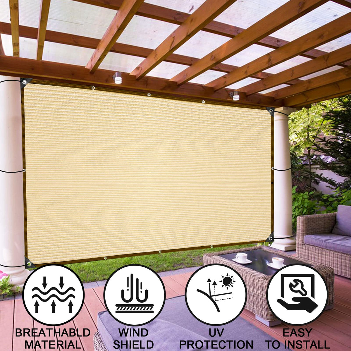 HDPE Shade Net Cloth UV Protection Mesh Cover for Garden Plant Patio and Outdoor Sunshade Use