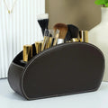 Remote Control Holder with 5 Compartments Vegan Leather Desktop Organizer for Living Room and Office Storage