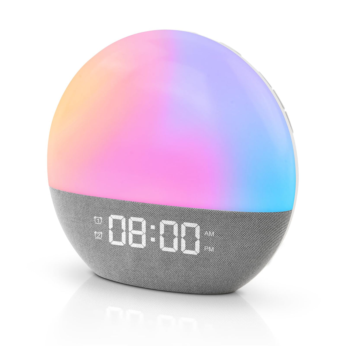Sunrise Wake-Up Alarm Light with White Noise, Bluetooth Speaker, and Color-Changing Night Lamp for Bedroom