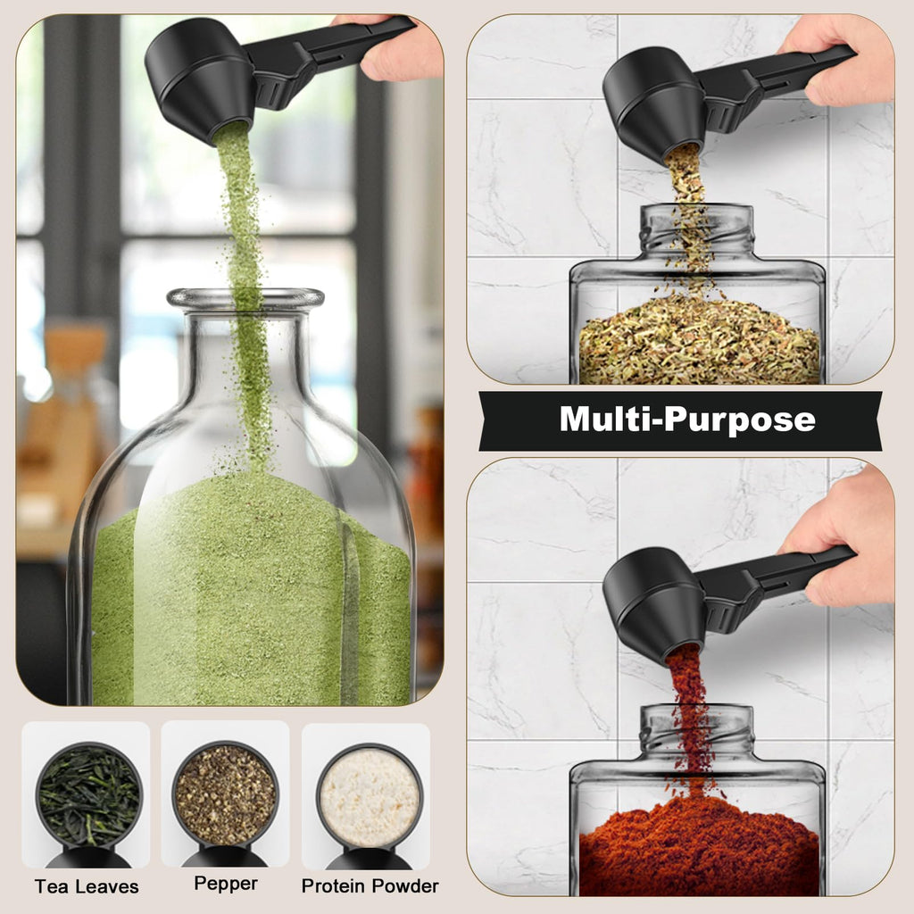 3 Pcs of Reusable Coffee Measuring Scoop with Sliding Funnel Design for Protein Powder and Kitchen Use