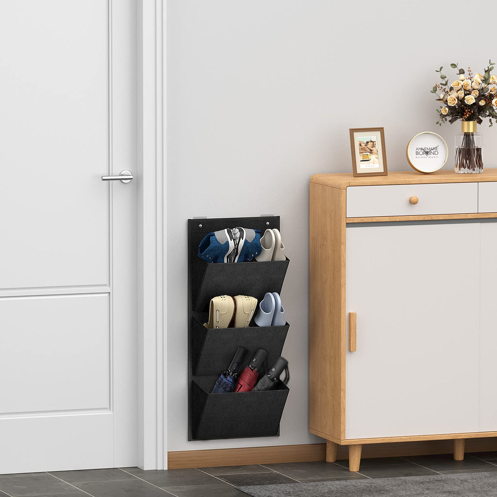 Over the Door Hanging File Organizer with 4 Pockets for Office Documents, Papers, and Storage Organization