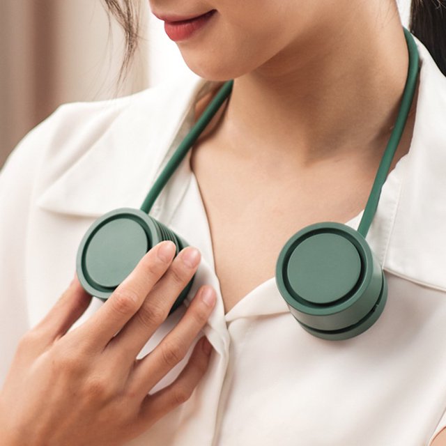 Portable Foldable Neck Fan with USB Rechargeable Battery, Bladeless Design and Adjustable Airflow for Everyday Cooling
