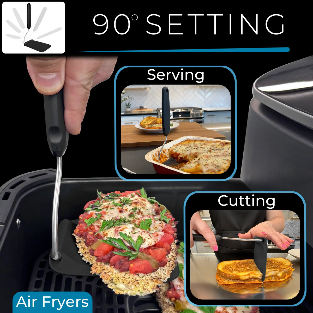 Stainless Steel Spatula with Adjustable Angle Design for Frying and Flipping