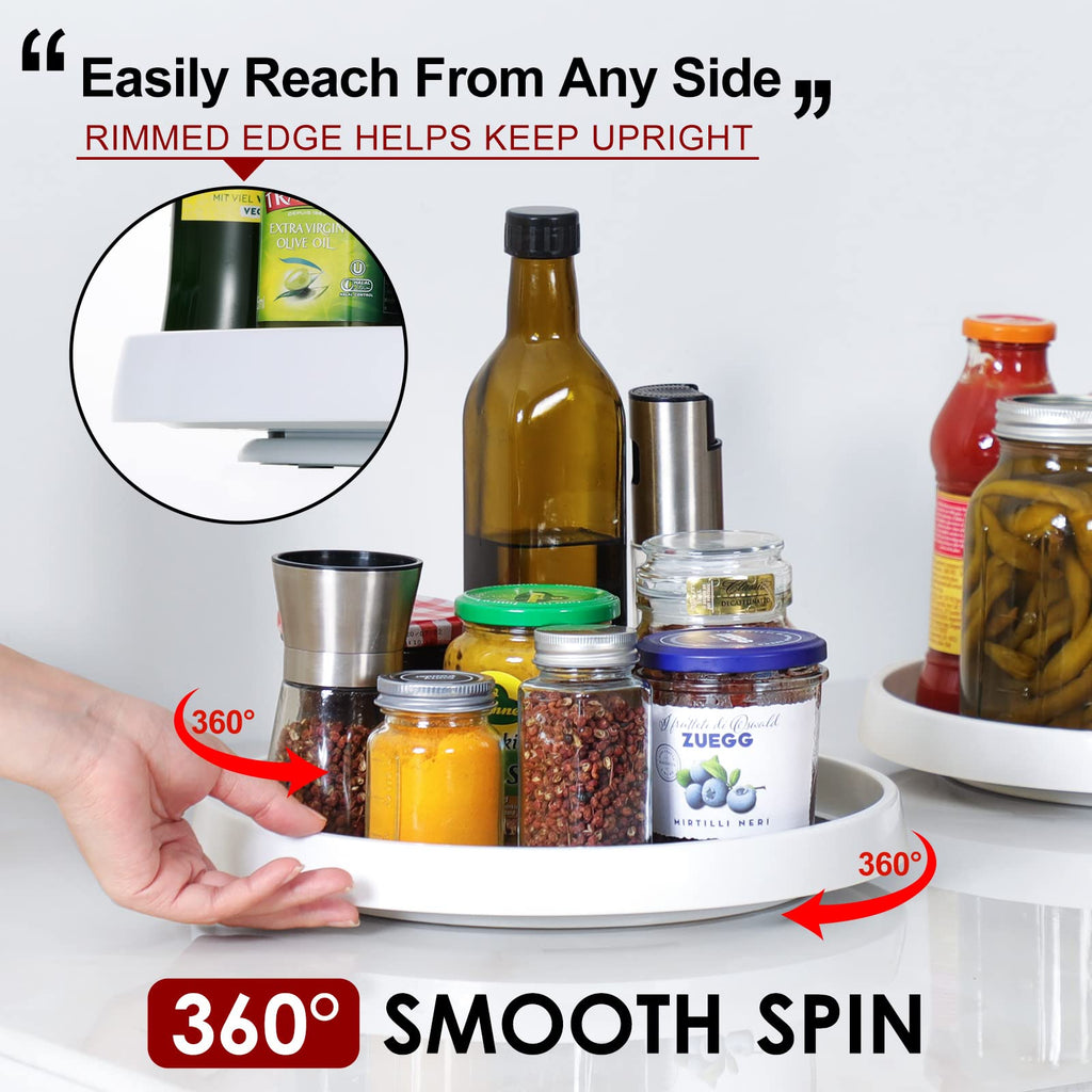 Rotating Spice Rack Turntable Organizer for Kitchen Cabinet Pantry and Countertop Storage (2 Small & 2 Big Racks Pack)