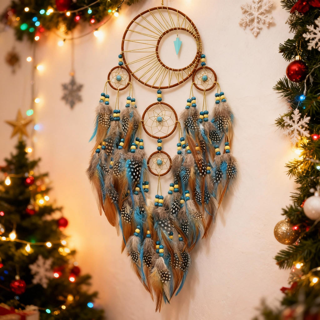 Handmade Boho Dream Catcher Wind Chime Wall Hanging for Bedroom Wedding Decor and Gift Use