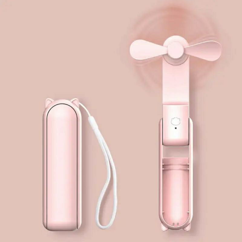 USB Rechargeable Foldable Mini Fan with Three Speed Handheld Design for Travel and Outdoor Cooling