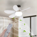 LED Ceiling Fan Light with Remote Control, Dimmable Lighting and E27 Socket Design for Small Rooms