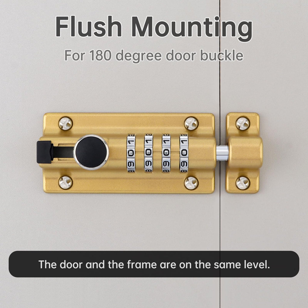 Combination Gate Latch with Sliding Bolt Mechanical Code Design for Doors Gates and Storage Areas
