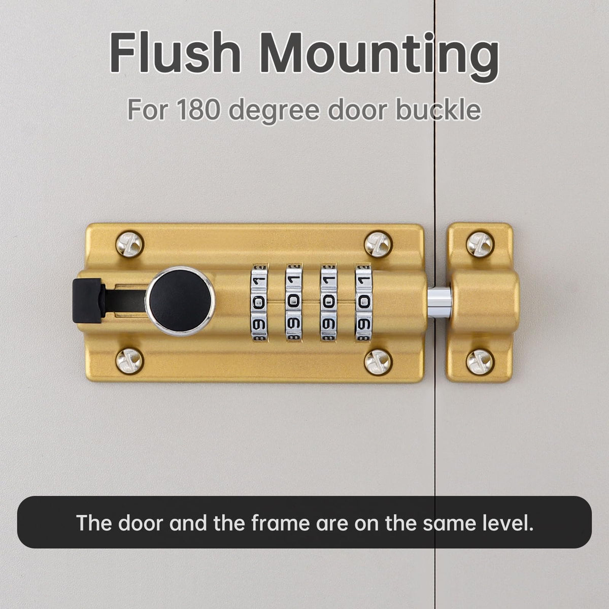 Combination Gate Latch with Sliding Bolt Mechanical Code Design for Doors Gates and Storage Areas