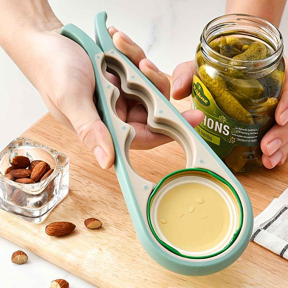 4 in 1 Multi Function Bottle Jar Can Opener with Non Slip Handle for Kitchen