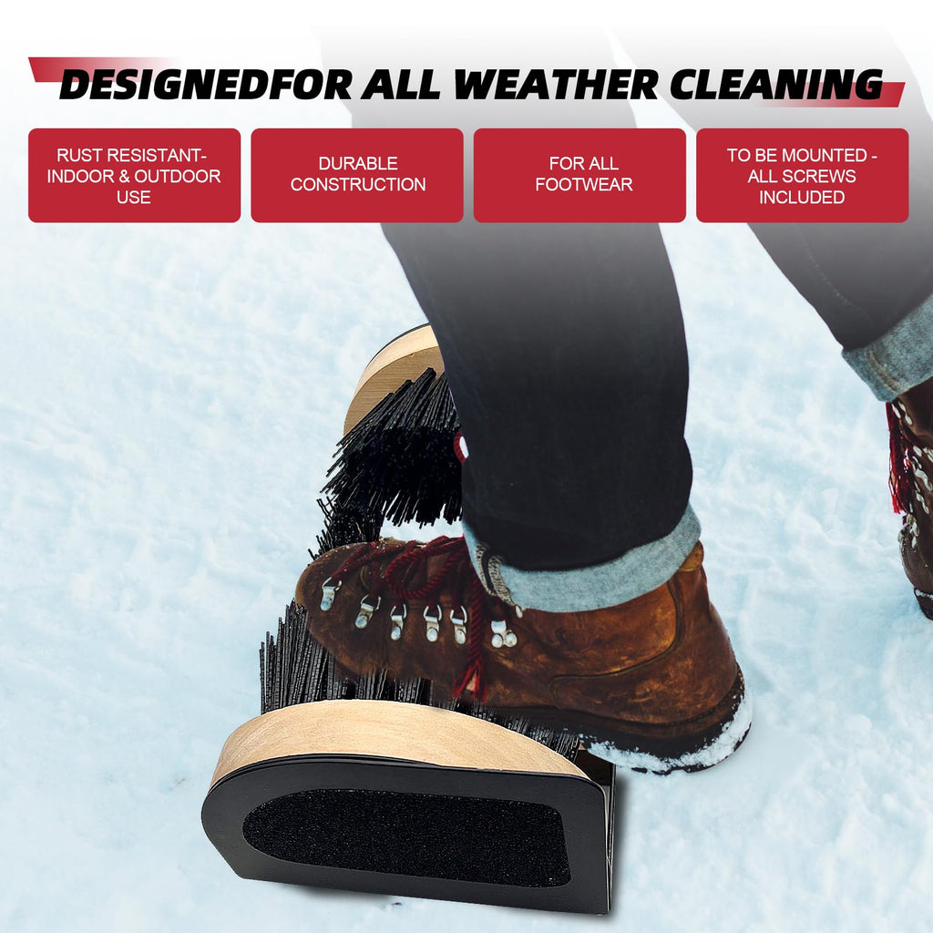 Outdoor Shoe Brush with Mud Scraper Design for All Season Footwear Cleaning and Entryway Use
