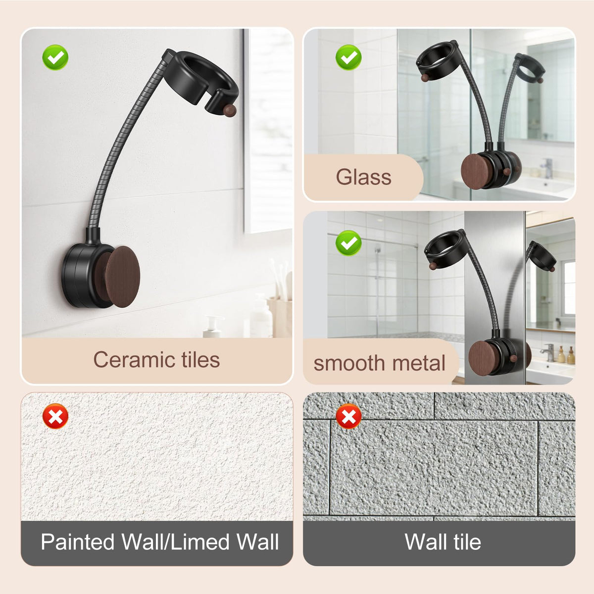 Rotatable Hair Dryer Holder with Adjustable Wall Mount Design for Bathroom Storage