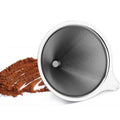 Stainless Steel Manual Coffee Brewer Reusable Double Layer Filter for Pour Over Brewing at Home Office or Travel (Filter Paper Not Included)